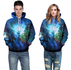 Teal Blue Galaxy Hoodie