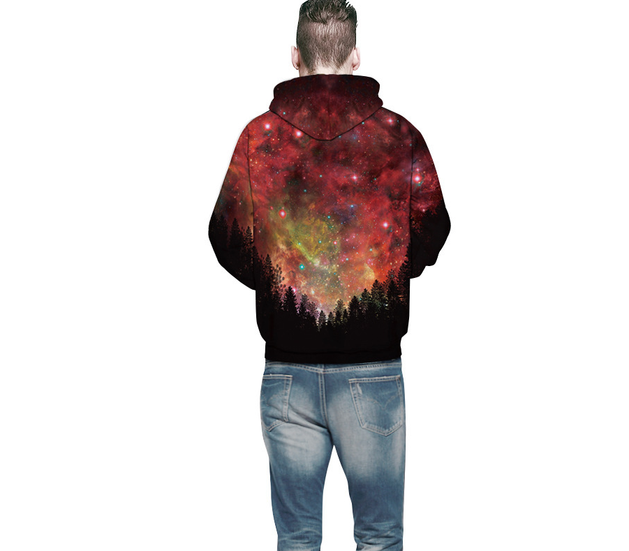 Red Galaxy Forest Hoodie