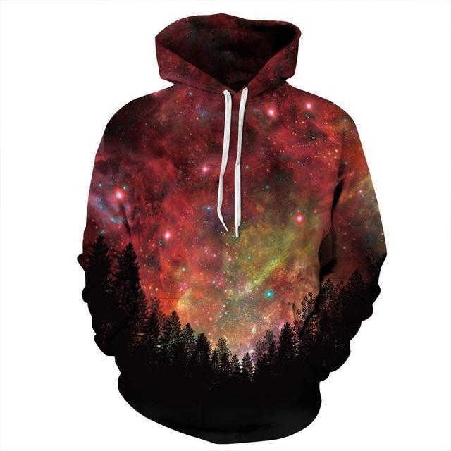 Red Galaxy Forest Hoodie