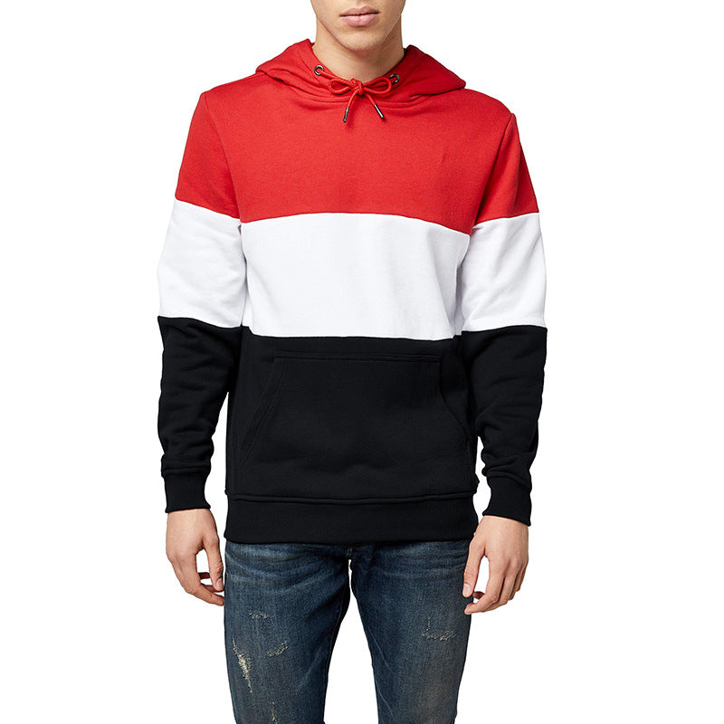 Men's hoodie with contrast stitching