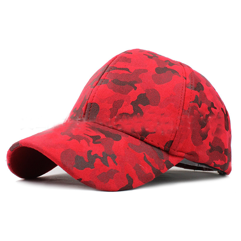 Camouflage suede baseball cap