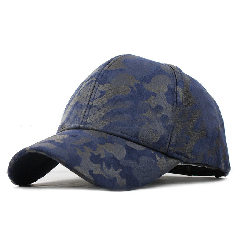 Camouflage suede baseball cap