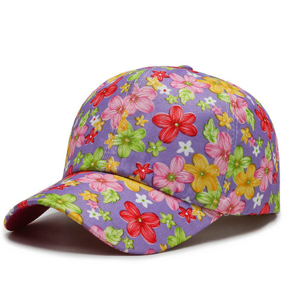 All-match Cotton Sunshade Small Floral Baseball Cap